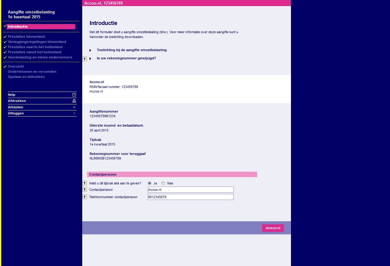 Btwaangifte en aangifte omzetbelasting Accoo