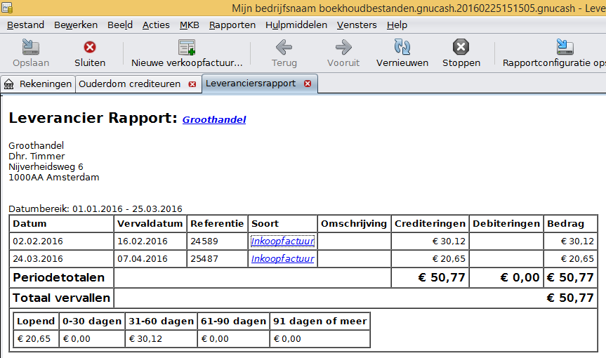 Leverancier Rapport