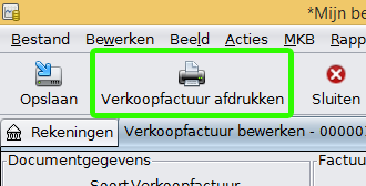 Verkoopfactuur afdrukken